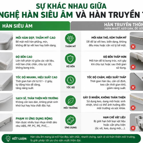 Sự khác nhau giữa công nghệ hàn siêu âm và hàn truyền thống